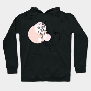 abstract lady, line art woman Hoodie